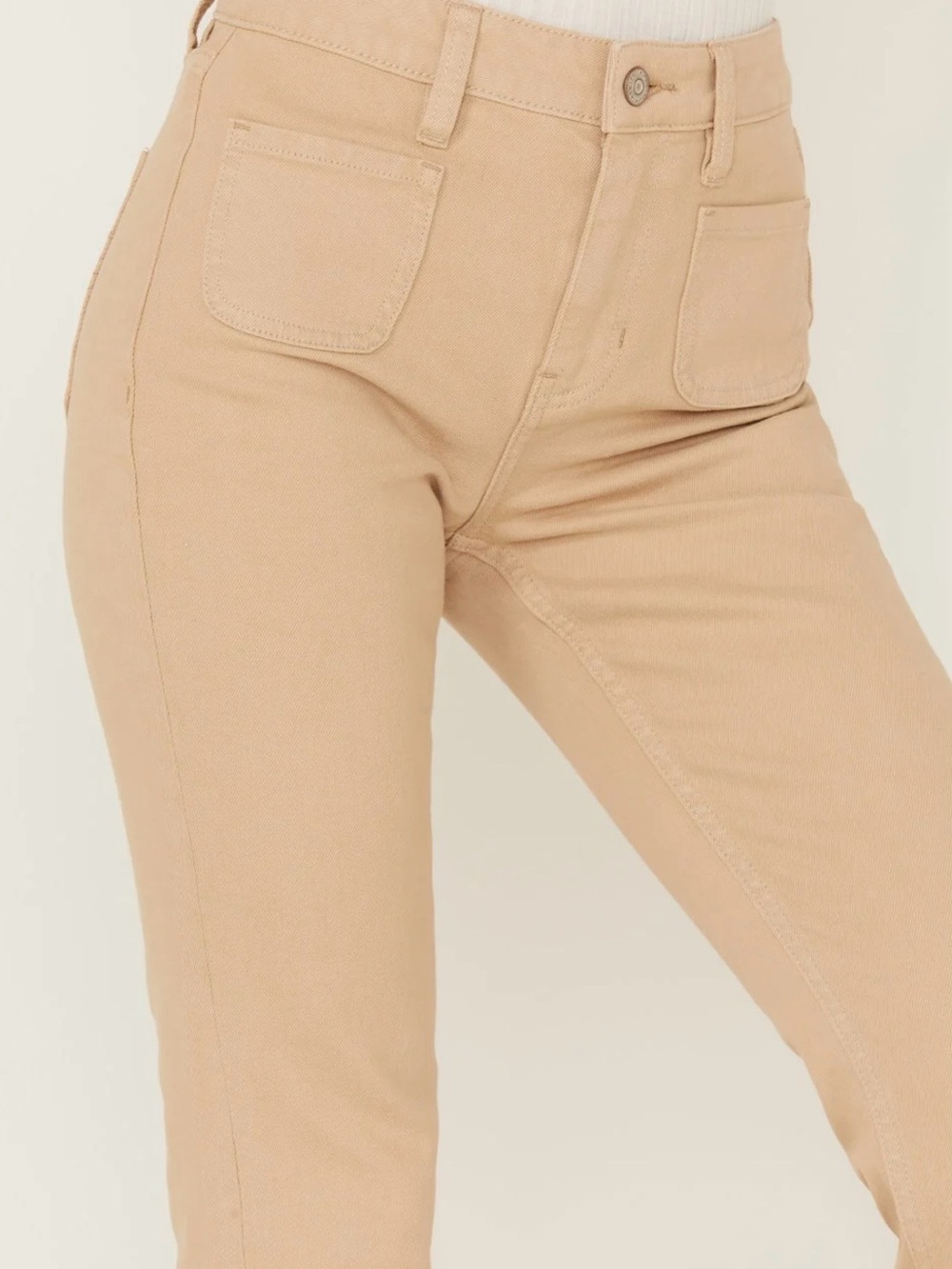 IDYLLWIND sz 4 High-Rise Beige Tan Flare Jeans cowgirl ranch western - Picture 3 of 7